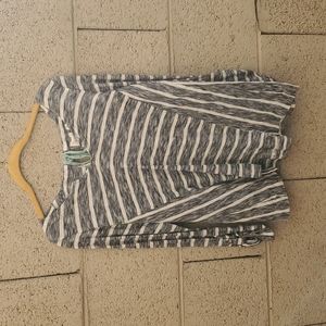 Anthropologie By 9-HI5 STCL Long Sleeve Back Tie Striped Top.